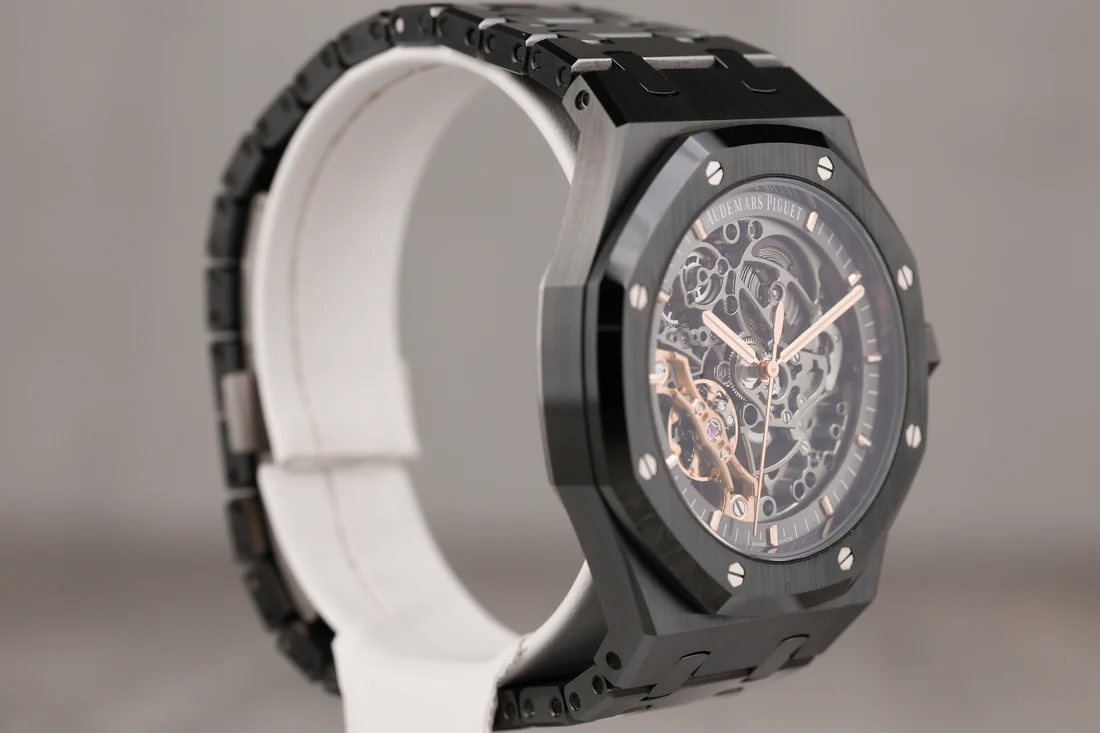 AudemarsPiguet15416CERoyalOak41mmBlackCeramicDoubleBalanceWheelOpenworkedDial-4