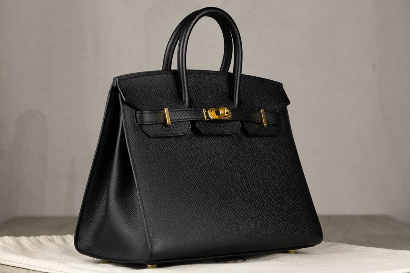 HermesB25Birkin25SellierBaginBlackEpsomLeatherwithGoldHardware-4