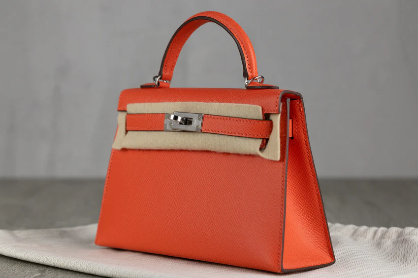 HermesK20MiniKellyII20SellierBaginOrangeFieldEpsomLeatherwithPalladiumHardwareWStamp-3