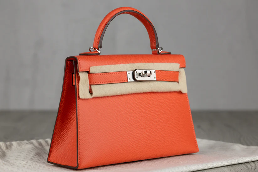 HermesK20MiniKellyII20SellierBaginOrangeFieldEpsomLeatherwithPalladiumHardwareWStamp-4