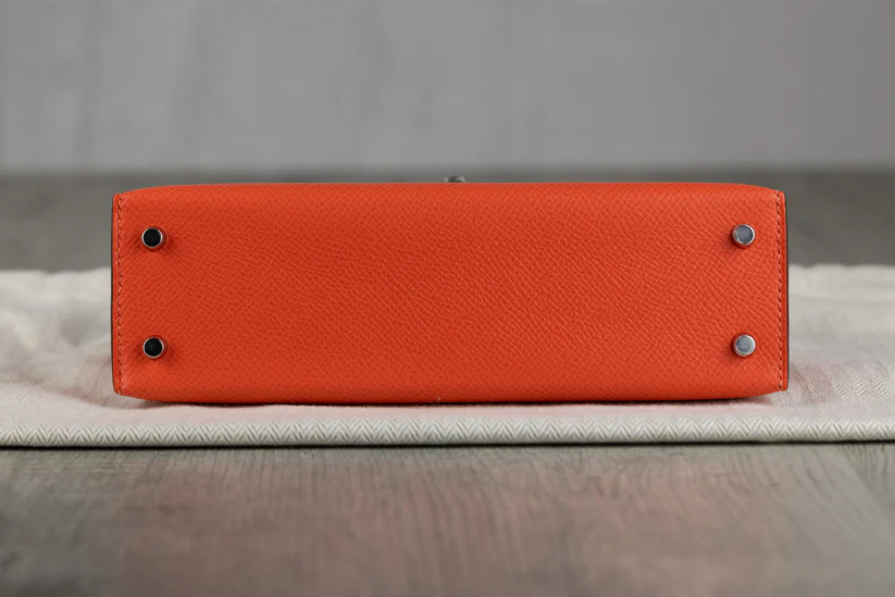 HermesK20MiniKellyII20SellierBaginOrangeFieldEpsomLeatherwithPalladiumHardwareWStamp-5