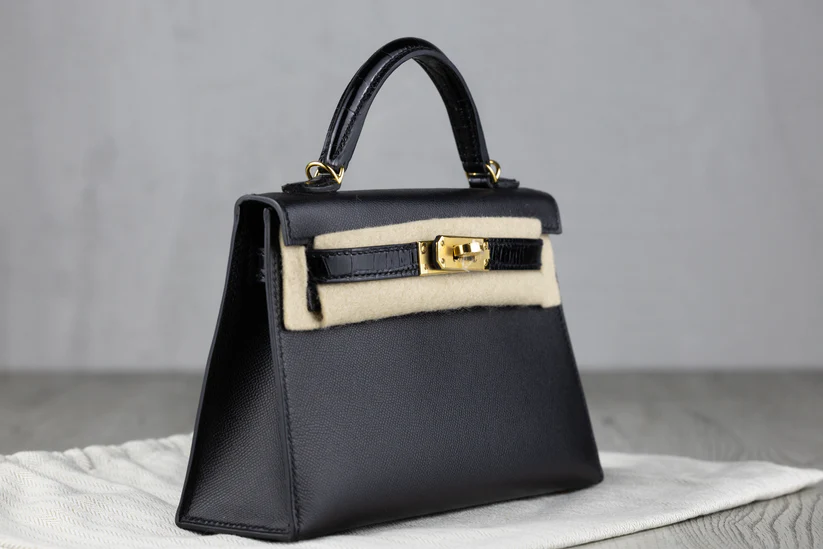 HermesK20MiniKellyII20SellierTouchBaginBlackEpsomandShinyAlligatorLeatherwithGoldHardware-4
