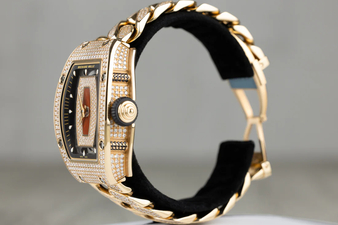 RichardMilleRM07-01Automatic29.90mmx22.00mmRoseGoldDiamondCubanLinkBraceletJasperDiamondDial2019-3