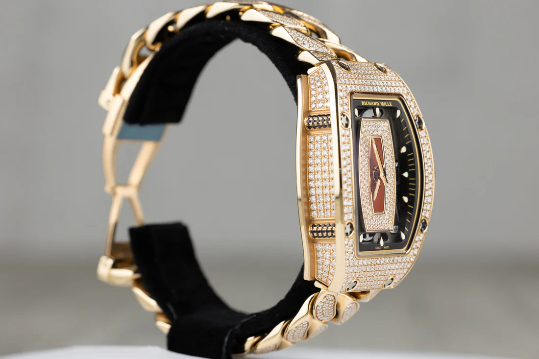 RichardMilleRM07-01Automatic29.90mmx22.00mmRoseGoldDiamondCubanLinkBraceletJasperDiamondDial2019-4