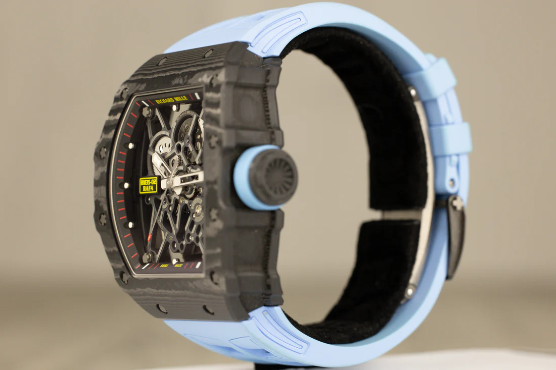 RichardMilleRM35-02RafaNadal44.5mmx49.94mmCarbonTPTBabyBlueStrapSkeletonizedDial2020-3