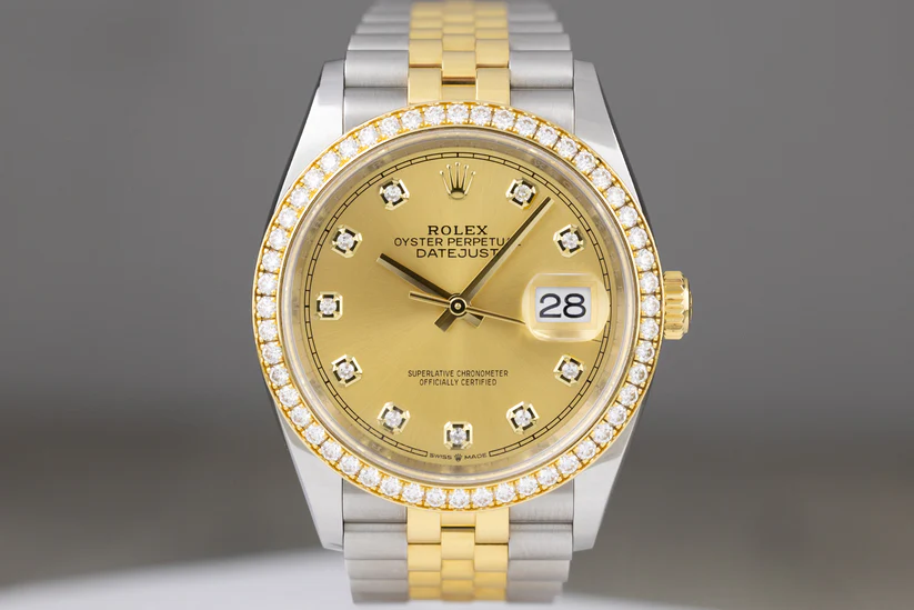 Rolex126233Datejust36YellowGold_StainlessSteelJubileeBraceletDiamondBezelChampagneDiamondDial2018-1
