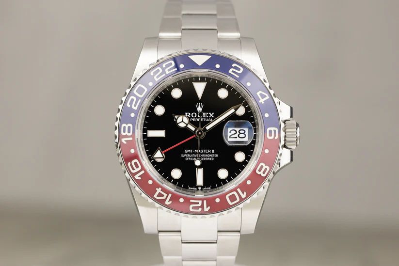 Rolex126710BLROGMT-MasterII_Pepsi_StainlessSteelOysterBraceletBlackDial2022-1