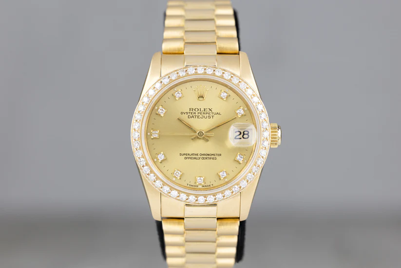 Rolex178278Datejust31YellowGoldPresidentialBraceletChampagneDiamondDialWatchOnly-1