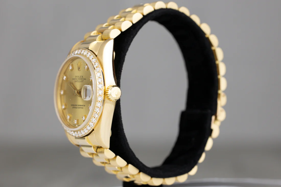 Rolex178278Datejust31YellowGoldPresidentialBraceletChampagneDiamondDialWatchOnly-3