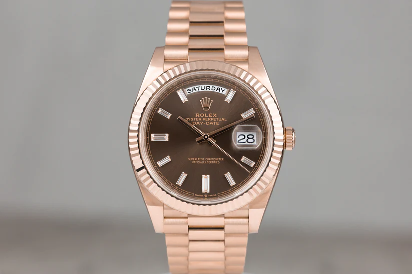 Rolex228235Day-Date40RoseGoldChocolateDiamondDial2021-1