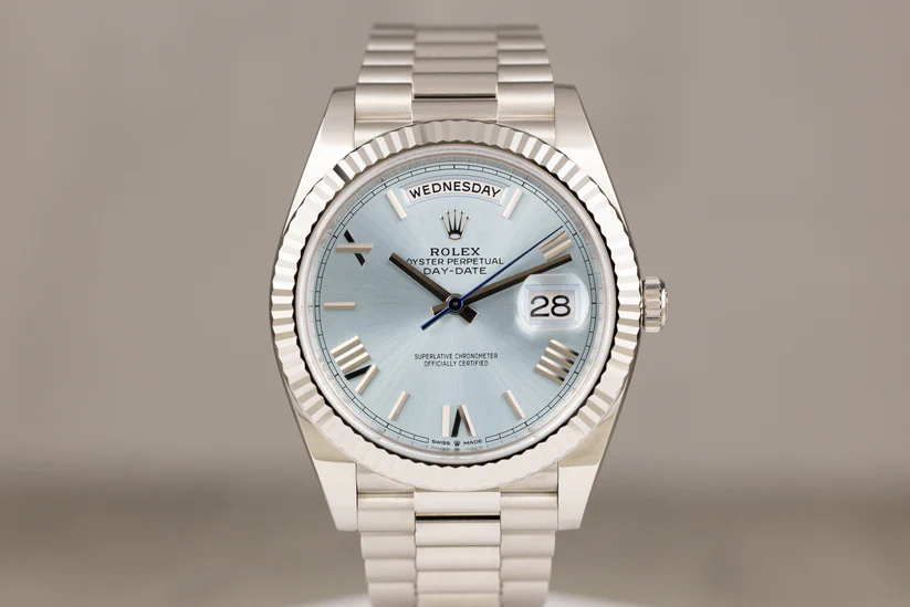 Rolex228236Day-Date40PlatinumIceBlueRomanNumeralDial2024-1