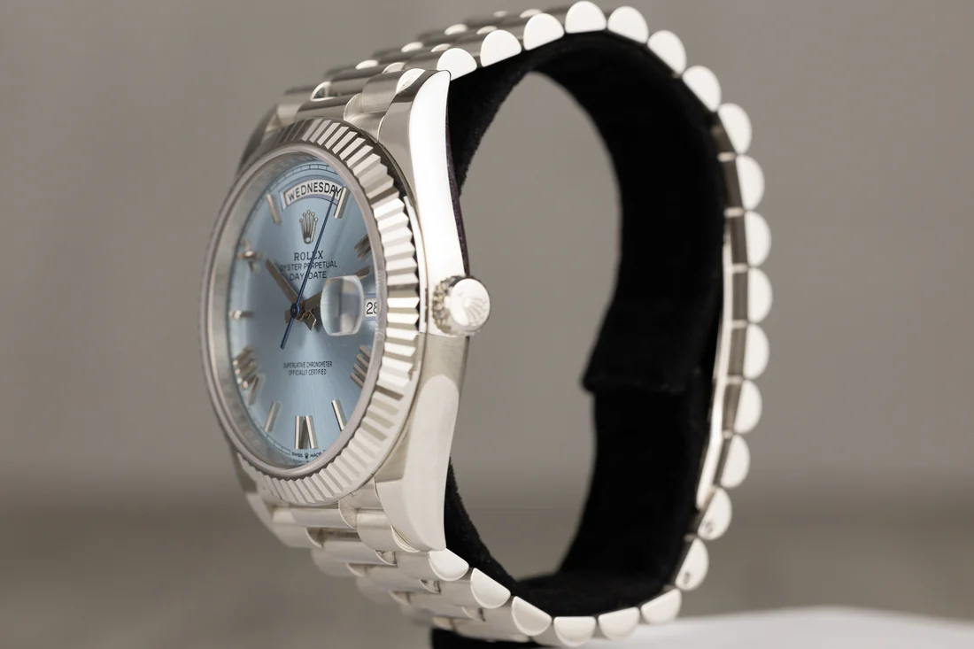 Rolex228236Day-Date40PlatinumIceBlueRomanNumeralDial2024-3